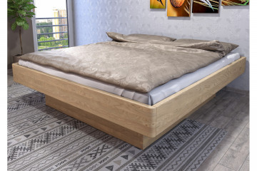 Jaseňová posteľ Pegas s nízkym čelom a úložným priestorom