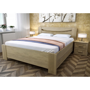 Dubová posteľ Linda s úložným priestorom  