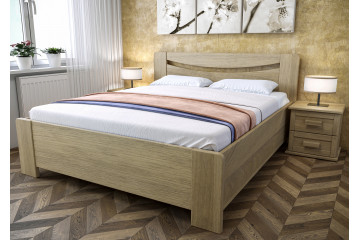 Dubová posteľ Linda s úložným priestorom  