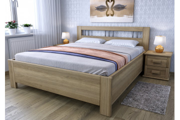 Dubová posteľ Perla s úložným priestorom