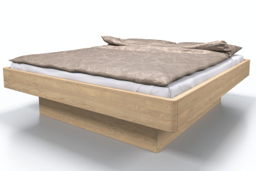 Jaseňová posteľ Pegas s nízkym čelom a úložným priestorom